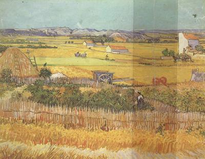 Vincent Van Gogh Havest at La Crau,wtih Mountmajour in the Background (nn04) oil painting picture